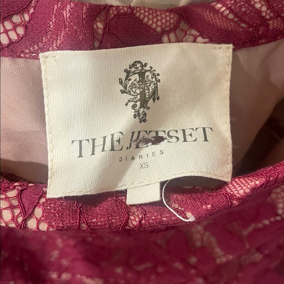 The Jetset Diaries Elegant Burgundy Lace Maxi Skirt - Picture 2 of 3